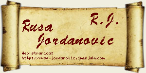 Rusa Jordanović vizit kartica
